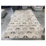 Orian Geometric Art Deco Runner 7'10'x12' Silver