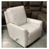 Modern Swivel Rocking Recliner in Ivory Perform