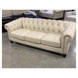 Chesterfield Leather Sofa with Nailhead Trim