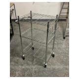 3-Tier Chrome Rolling Cart with Side Handles
