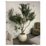 CGH Lifelike Olive Tree in Modern Sphere Planter