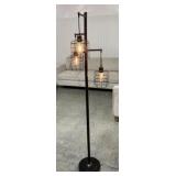 Industrial 3-Light Floor Lamp with Cage Shades