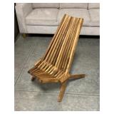 Melino Modern Teak Wood Folding Stick Chair