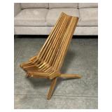 Melino Modern Teak Wood Folding Stick Chair