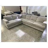 Contemporary L-Shaped Sectional in Gray Chenille