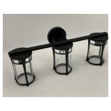 Modern 3-Light Black Lantern Wall Sconce 24'