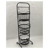 3-Tier Metal Market Basket Storage Stand 45'H