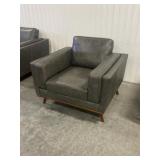 Abbyson Modern Grey Leather Club Chair