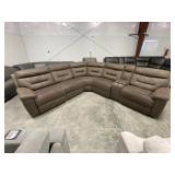 6-Piece Manual Pull-Recline Sectional in Taupe