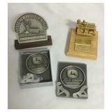 4 John Deere desk medallions
