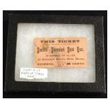 Rare 1879 Shot Gun Raffle Ticket In Case