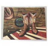 Extra large western oil on canvas