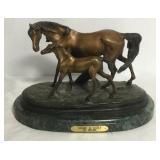Mare & Colt bronze by Fratin