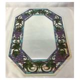 12 mirrors W/stained glass grapevine border