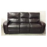 Dual recline leather sofa