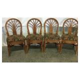 4 vintage bamboo chairs