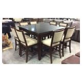 Bar height table W drop in leaf & 8 chairs