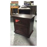 2 drawer powered nightstand