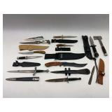 Assorted Collection of Knives, Daggers and Hatchet