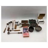 Lead Melting and Casting Lot: Ladles, Molds, Thermometer