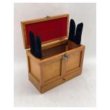 Wooden Gun Cleaning Kit Box with Tools