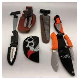 Lot of Hunting and Utility Knives, Saw and Outdoor Life Multi-Tool
