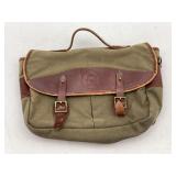 Canvas and Leather Satchel Bag with 'Life Member' Detail