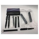 Lot of Tactical Defense Pens and Accessories