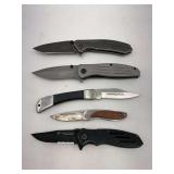Group of Kershaw, NRA, Smith & Wesson, and Winchester Pocket Knives