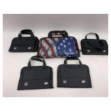 Lot of Five Firearm Pistol Cases: Four Glock and One Allen with American Flag Design