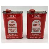 Two IMR 3031 Smokeless Powder Cans - 16 oz