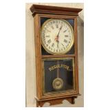 E. Ingraham Co. Oak Calendar Regulator Wall Clock