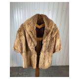 Vintage Coyote Fur Stole Cape Jacket