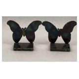 Pair of Metal Butterfly Bookends