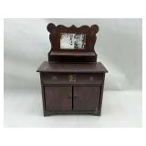 Small Wooden Dresser with Mirror, 16x7x24