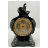 Ansonia Black Marble Mantel Clock