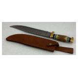 Damascus Steel Knife and Sheath