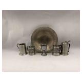 Pewter and Aluminum Drinking Vessel & Serving Bowl Collection