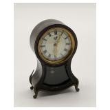 German Table Clock with Roman Numerals and Lion Detail