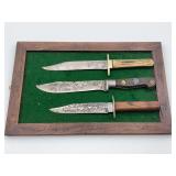 Set of Three Collectible Fixed Blade Knives