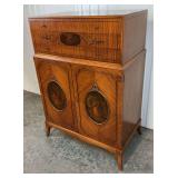 Vintage Art Deco Style Secretary Cabinet w/Hand Painted Detail