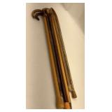 Group of Five Assorted Wooden Walking Canes