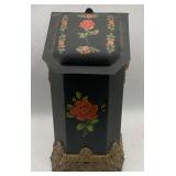 Victorian Coal Hod Scuttle Rose Motif with Tool Set