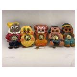 Lot of 5 figural wall clocks