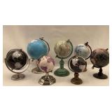 Collection of Decorative Desktop World Globes - Set of