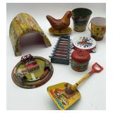 Mixed Lot of Toy Tin Litho Items