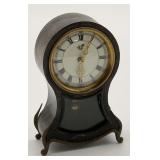 German Table Clock with Roman Numerals and Lion Detail