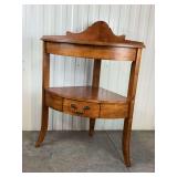 Vintage Mahogany Corner Table with Drawer