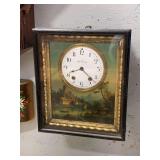 Seth Thomas Gallery Clock with Painted Scene