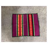 Woven Purple Rug with Geometric Design, 27x31